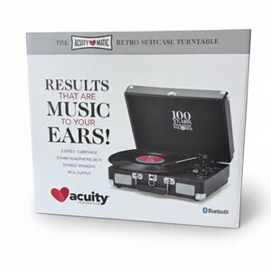 Retro Suitcase Turntable - Red